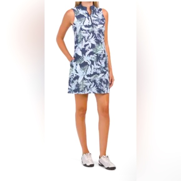 Tommy Bahama Dresses & Skirts - NWOT Tommy Bahama Golf Dress Blue Tropical Print w/ Shorts - Size L
